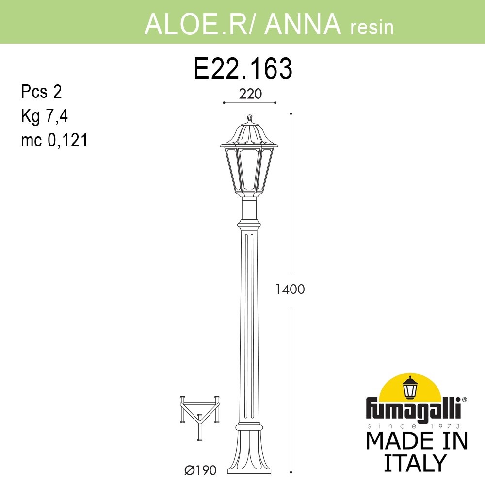 Ландшафтный светильник Fumagalli ALOE*R/ANNA E22.163.000.AXE27