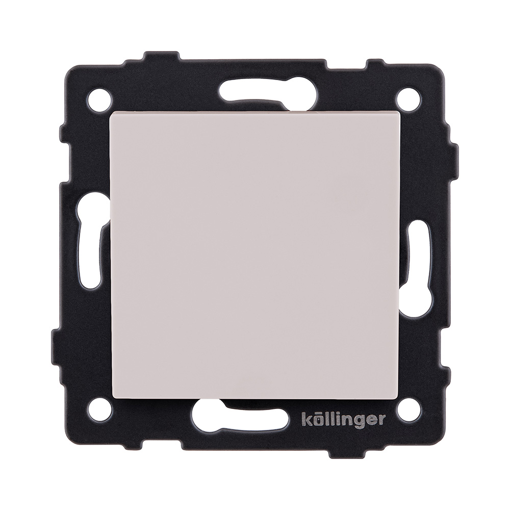 Выключатель кнопочный 1-клавишный 10А/250В, кашемир матовый Kollinger REA-S-005CM для Aspekt, Eleganz, Reflex