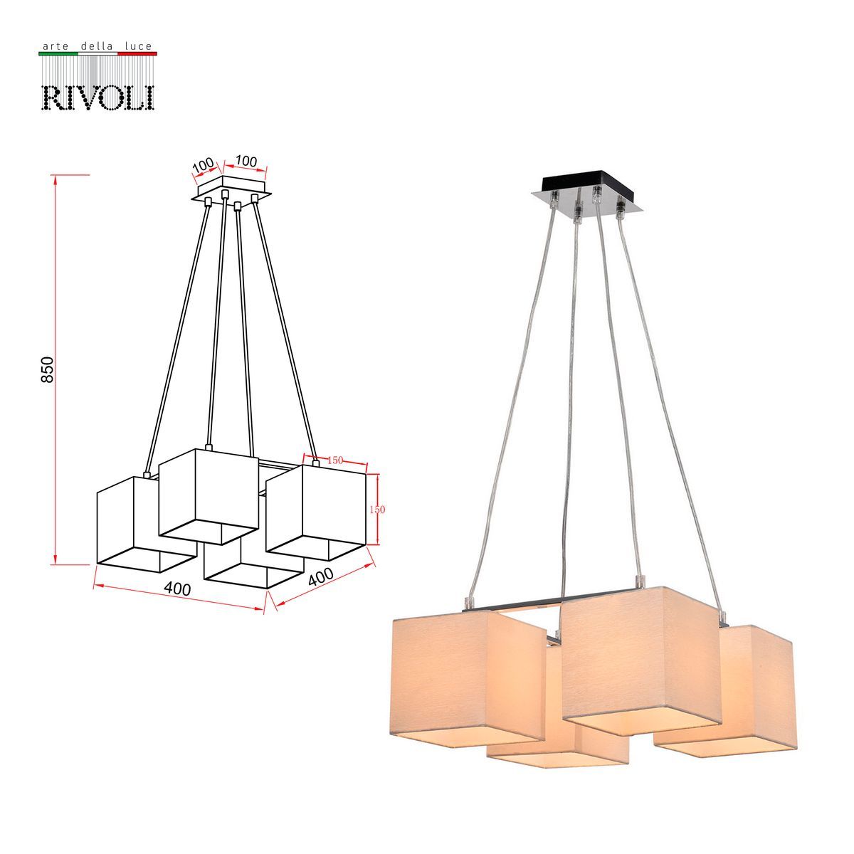 Подвесная люстра Rivoli Grendel 3119-304 Б0054990
