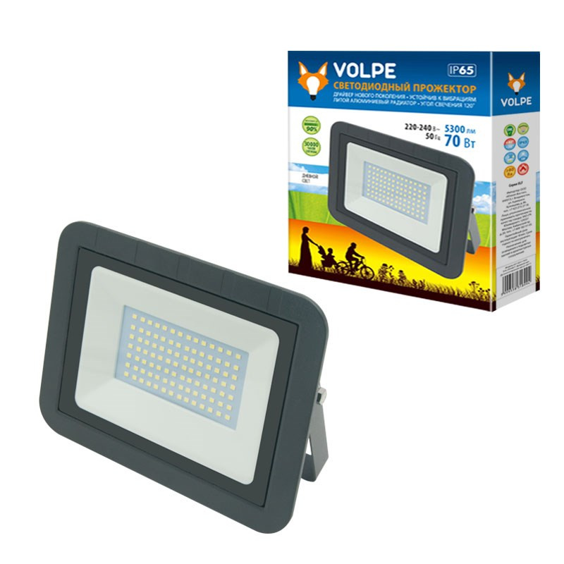 Прожектор светодиодный (UL-00000242) Volpe 70W ULF-Q511 70W/DW IP65 220-240В Black