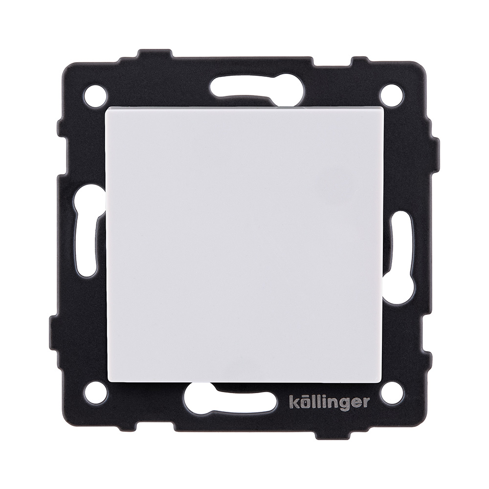 Выключатель кнопочный 1-клавишный 10А/250В, белый Kollinger REA-S-005WH для Aspekt, Eleganz, Reflex
