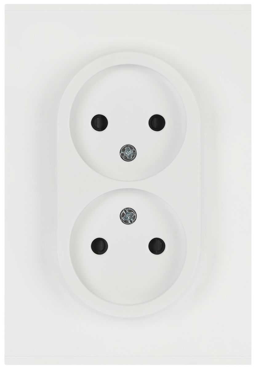 Розетка Эра Arktik 16-2107-08 без заземления двойная 2X2P 16А-250В белый матовый Б0071688