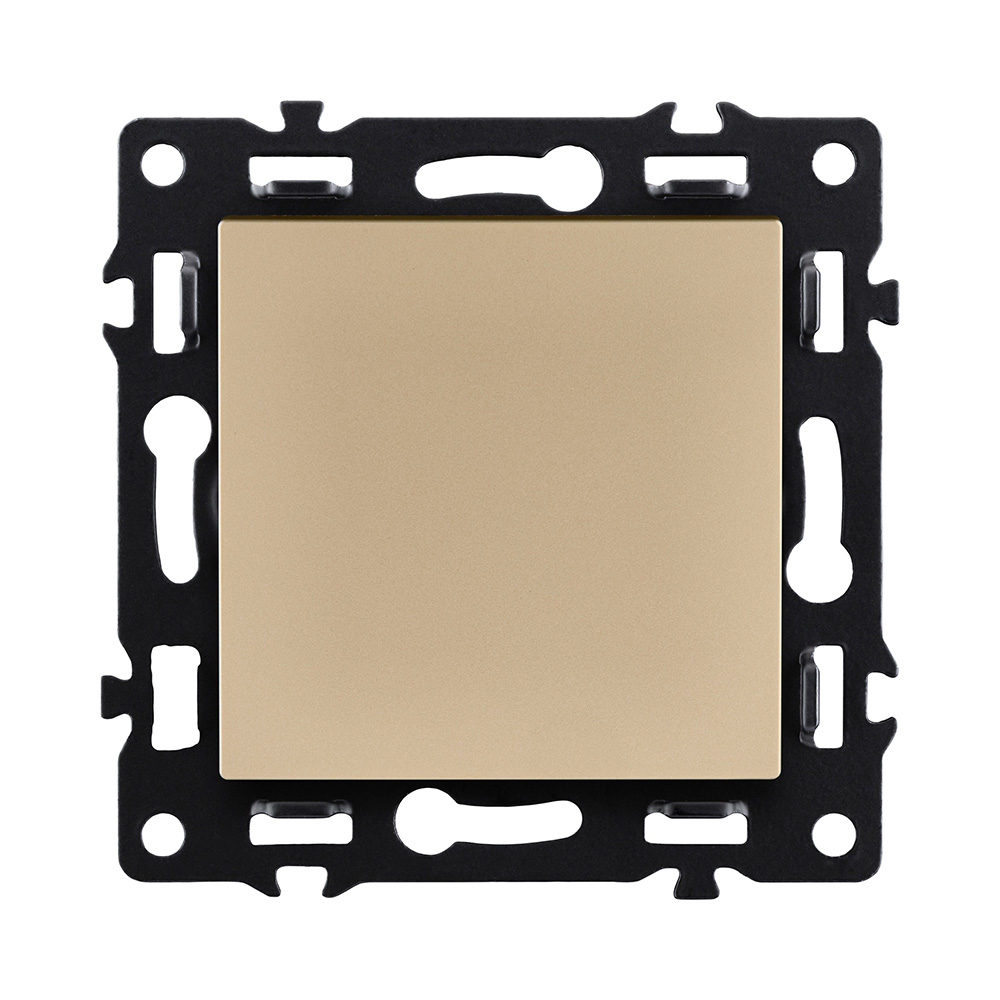 Выключатель кнопочный 1-клавишный 10А/250В, золотой Kollinger Asthetik AS-006GD