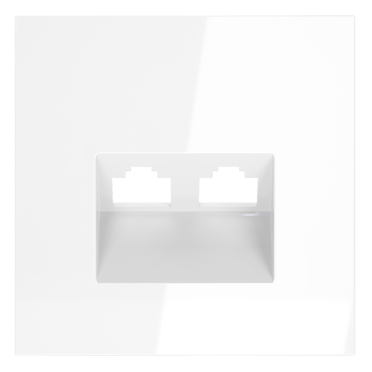 Накладка для розетки компьютерной двойной RJ45+RJ45 кат.6 Voltum S70 (белый глянцевый) VLS001401