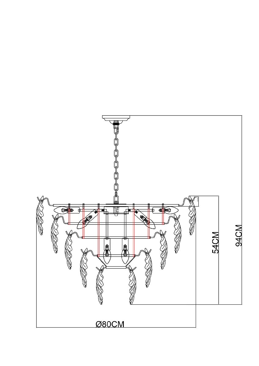 Подвесная люстра Arte Lamp Lilly A4070LM-12GO