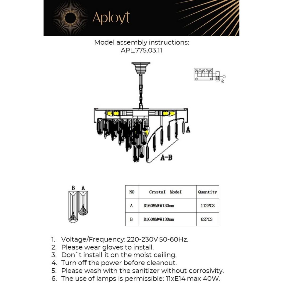 Подвесная люстра Aployt Matylda APL.775.03.11