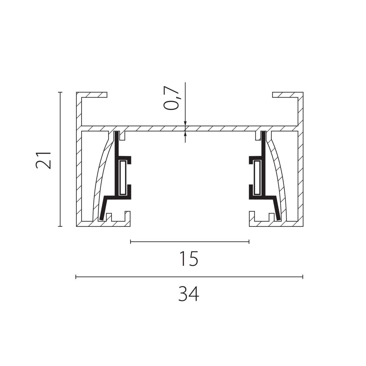 Шинопровод 2-контактный со стыковочным пазом, 3м Lightstar Barra 502038-T