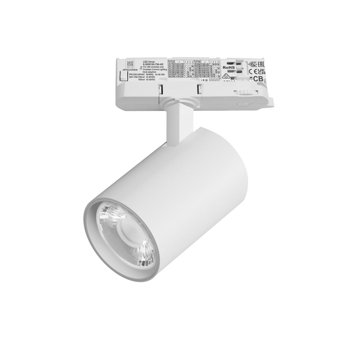 Трековый трехфазный светильник Quattro LED 15G с адаптером Lightstar Alta Base A5246QT15G