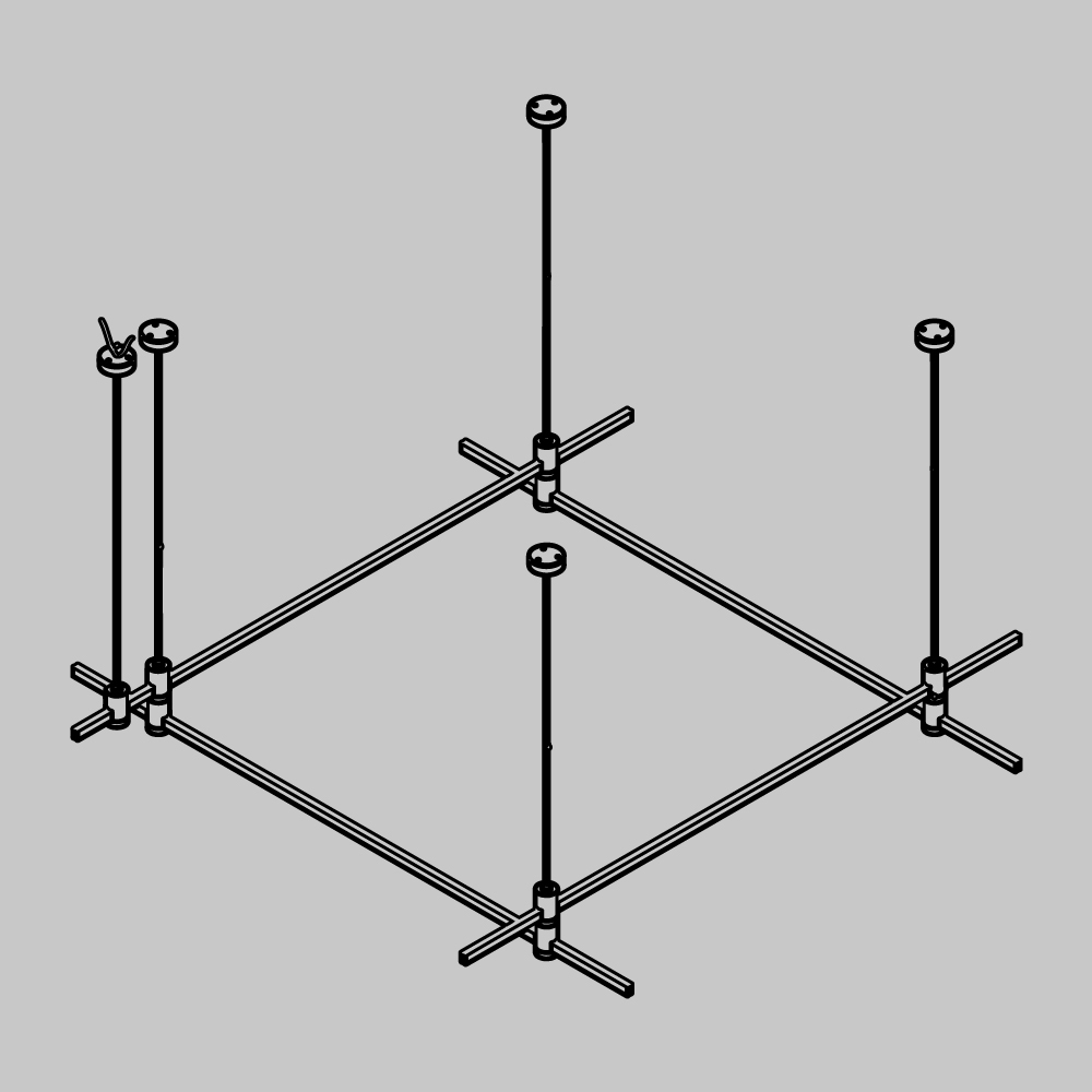Основание на тросовых подвесах Hang для трековых светильников Maytoni Technical Flarity TFC-Flar-H04-PT
