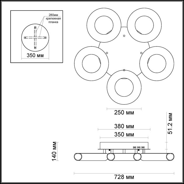Потолочная светодиодная люстра кольцо Odeon Light Reggio 3966/65L