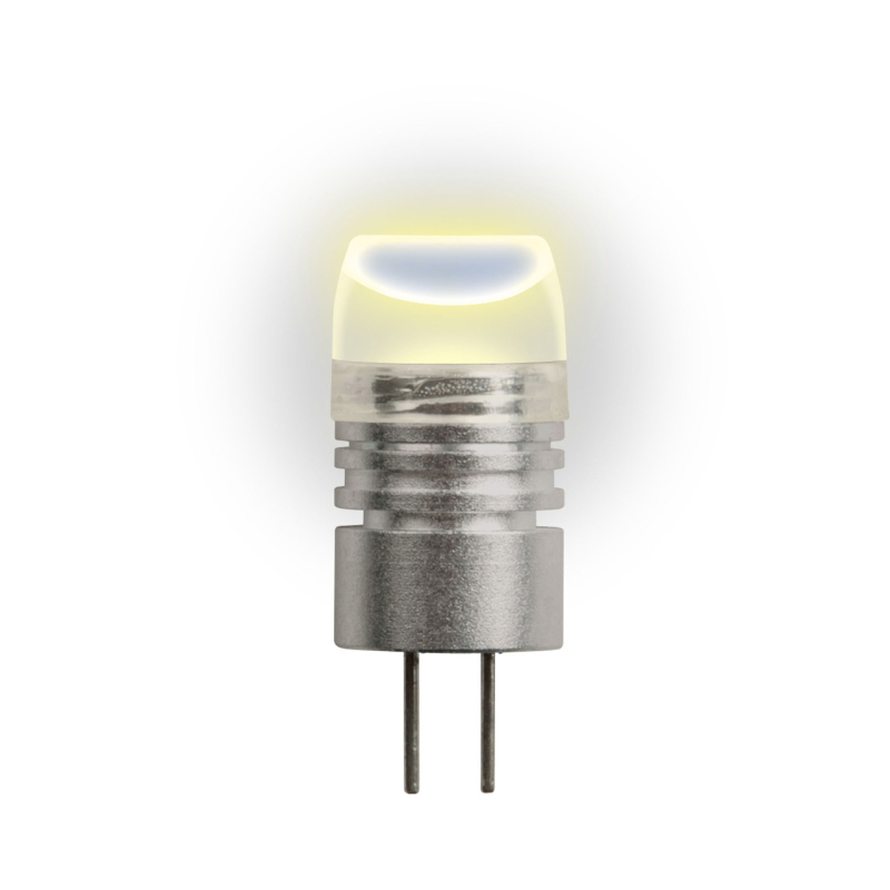 Лампа светодиодная (05854) Uniel G4 0,8W 2700K прозрачная LED-JC-12/0,8W/WW/G4 35lm