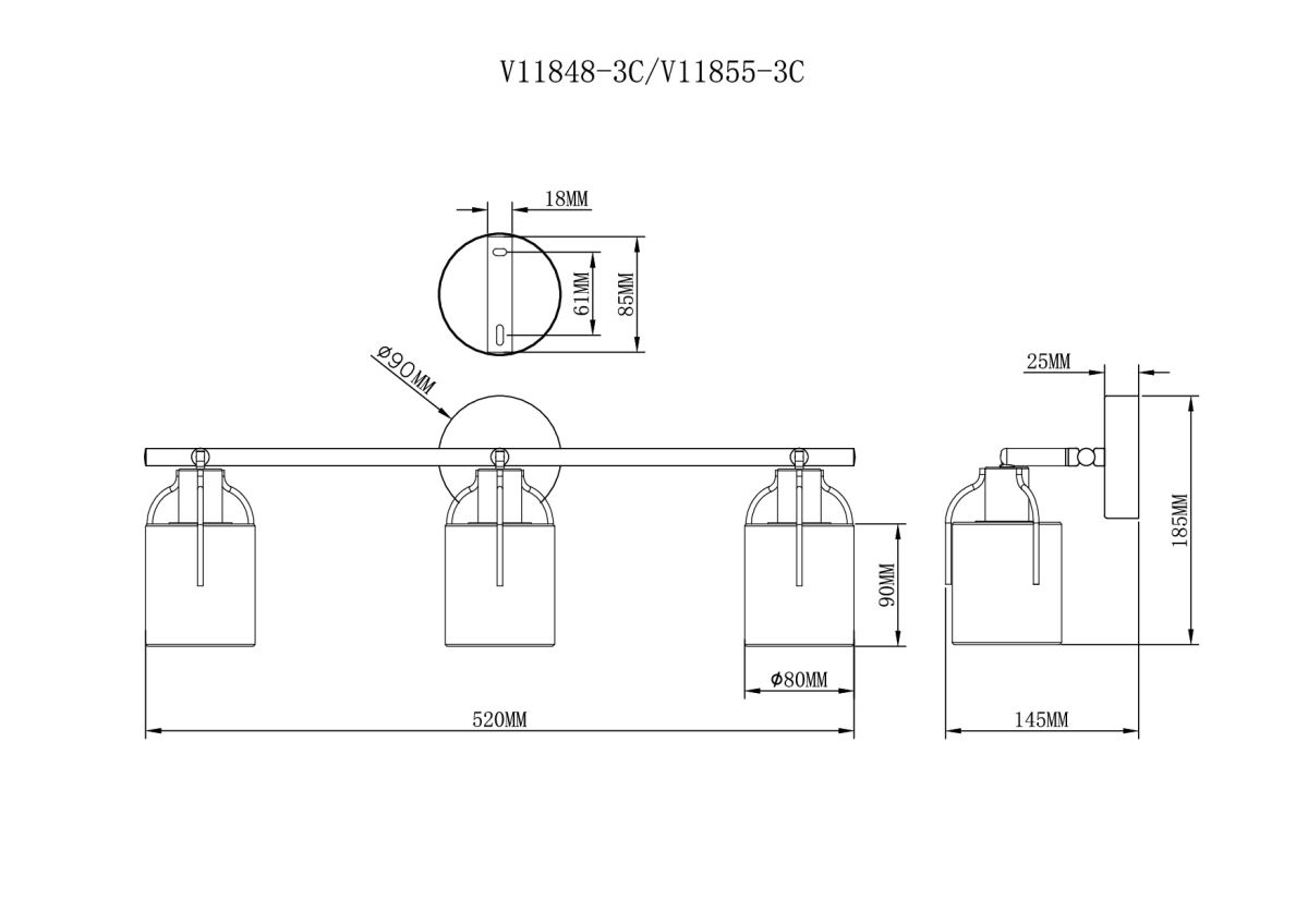 Спот Moderli Inari V11855-3C