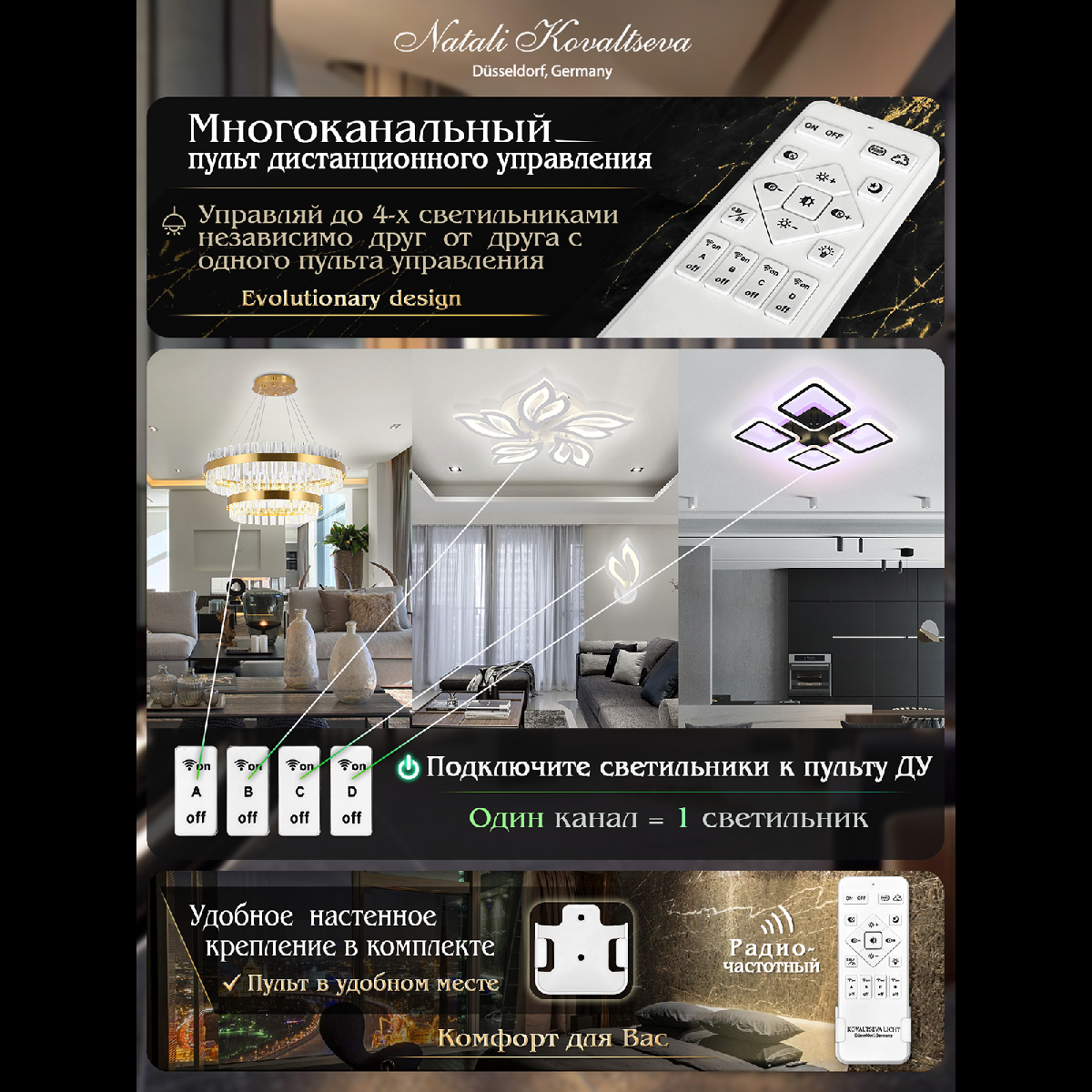 Потолочная люстра Natali Kovaltseva Mujus LED LAMPS 81189