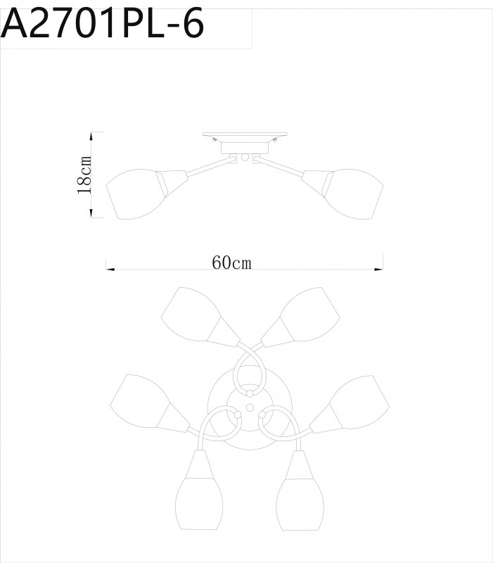 Потолочная люстра ARTE Lamp A2701PL-6CC