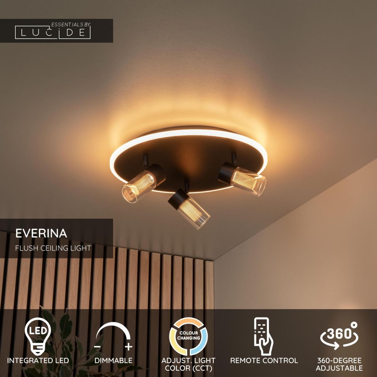 Потолочный светильник цилиндрический цилиндр Lucide Everina 00131/40/30
