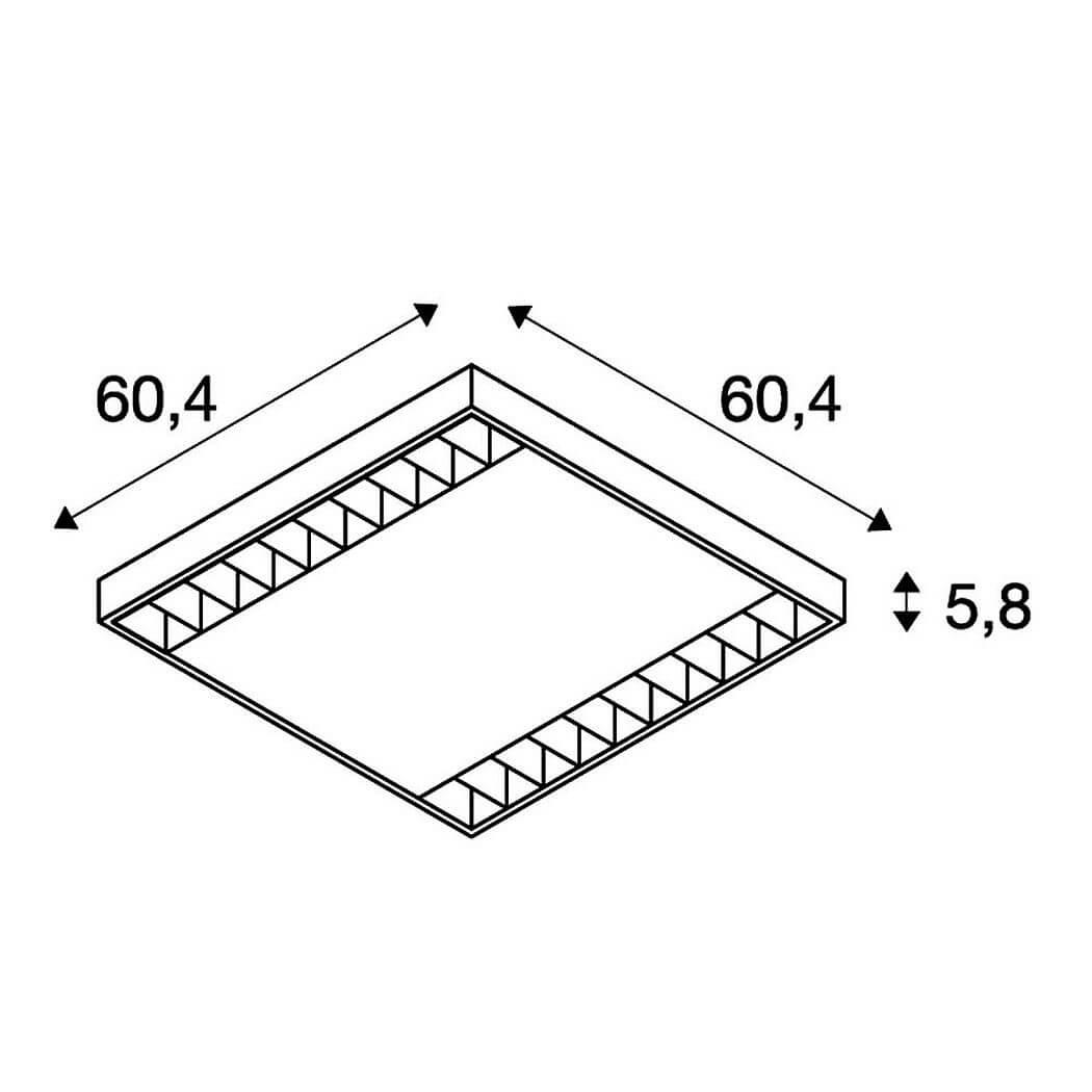 Потолочный светодиодный светильник SLV Medo 60 Square Led 1000727