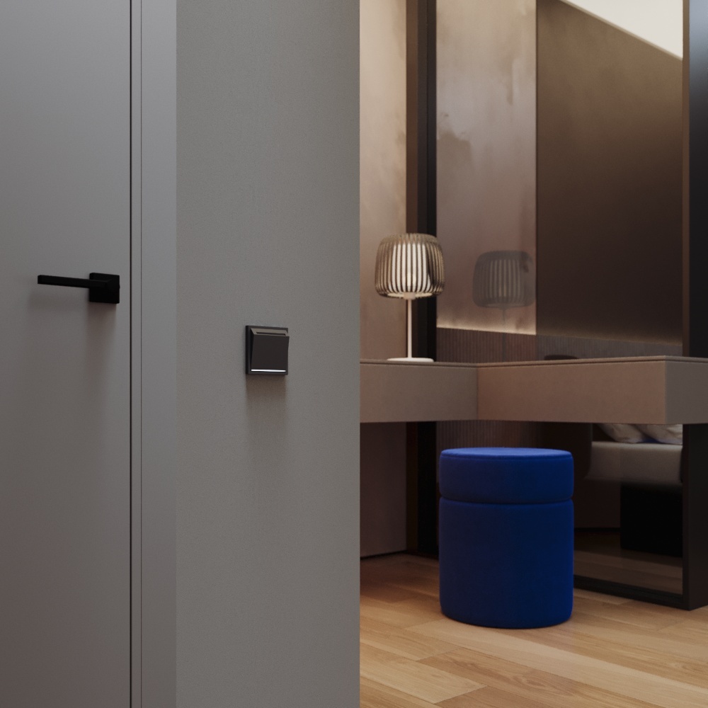 Выключатель встраиваемый Voltum S70 карточный 16А, (графит) VLS010707