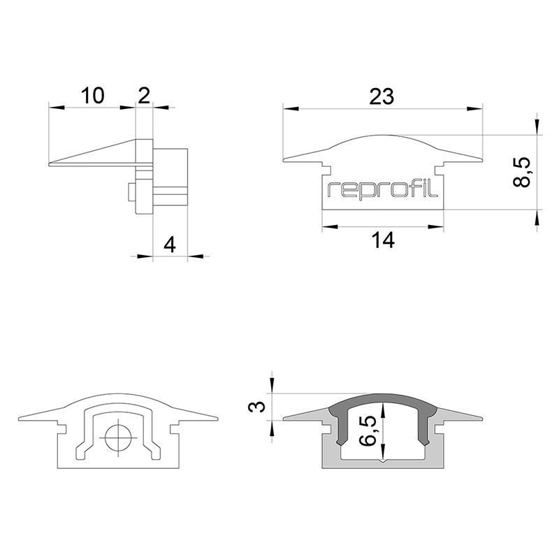 Торцевая заглушка (2 шт.) Deko-Light F-ET-01-08 978580
