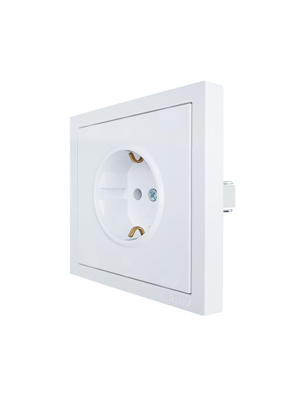 Розетка с/з ПБТ белая безвинтовой зажим/клемма Lezard Zima 704-0288-122BQC