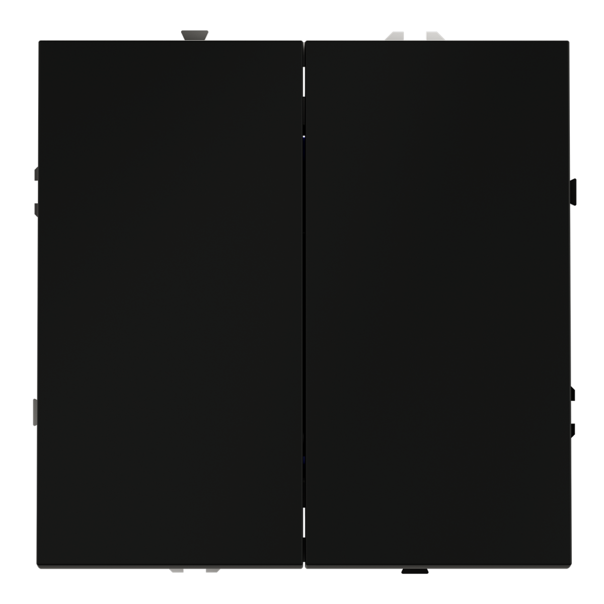 Перекрестный переключатель встраиваемый Voltum S70 двухклавишный 10А, (черный матовый) VLS020508